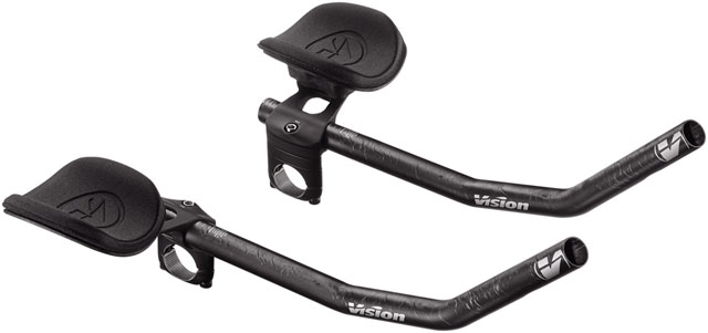 Vision TriMax Carbon Clip-ons, 210–360mm Extension Range, J-Bend Shape, Aero Bar Add-on – Carbon
