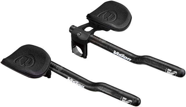 Vision TriMax Carbon Clip-ons, 210–360mm Extension Range, S-Bend Shape, Aero Bar Add-on – Carbon