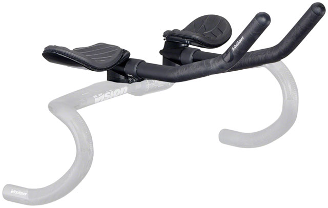 Vision Metron 4D Clip On Aero Bar - 270mm, Flat M.A.S., J-Bend, Black
