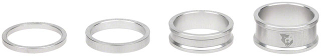 Wolf Tooth Headset Spacer Kit - 3mm, 5mm , 10mm, 15mm, Raw Silver