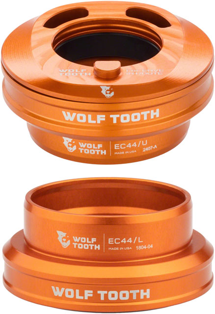 Wolf Tooth Premium Internal Headset - EC44 Upper / EC44 Lower, For Enve In-Route System Only, Orange