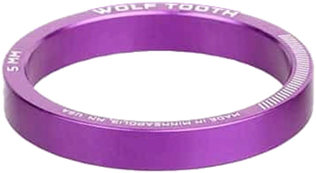 Wolf Tooth Precision Headset Stack Spacer - 5mm, Ultraviolet Purple, 1 pc.