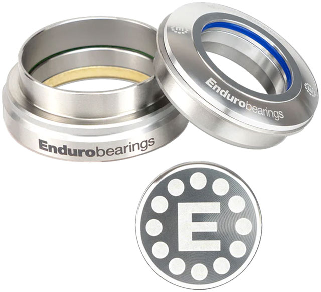 Enduro HDK-0010-S Maxhit Zero-Stack/External Cup Headset Kit - ZS44/28.6 Upper | EC44/40, Angular Contact Bearings, Tapered, Silver