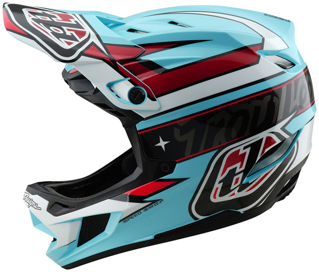 Troy Lee Designs D4 Polyacrylite Helmet – Linear Blue, Large