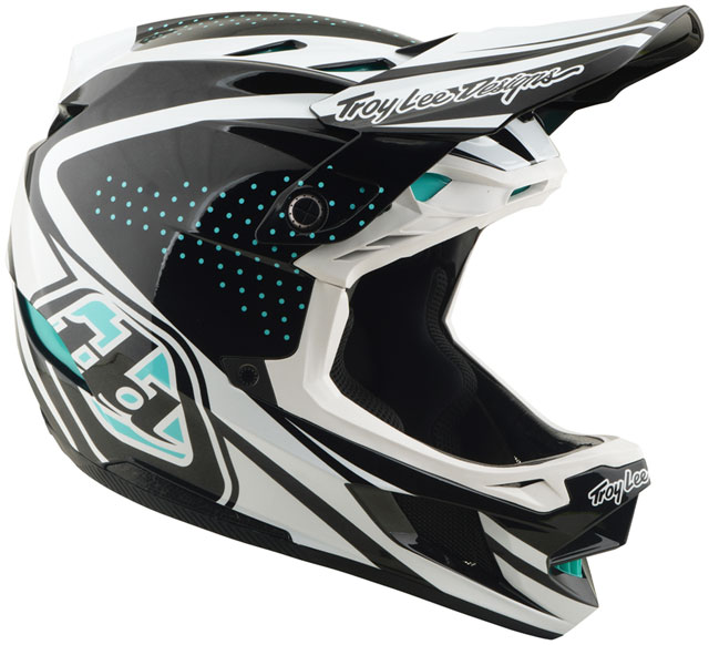 Troy Lee Designs D4 Polyacrylite Helmet – The Line Charcoal / White, Large