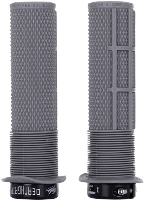 DMR DeathGrip Flanged Grips - Thick, Lock-On, Gray