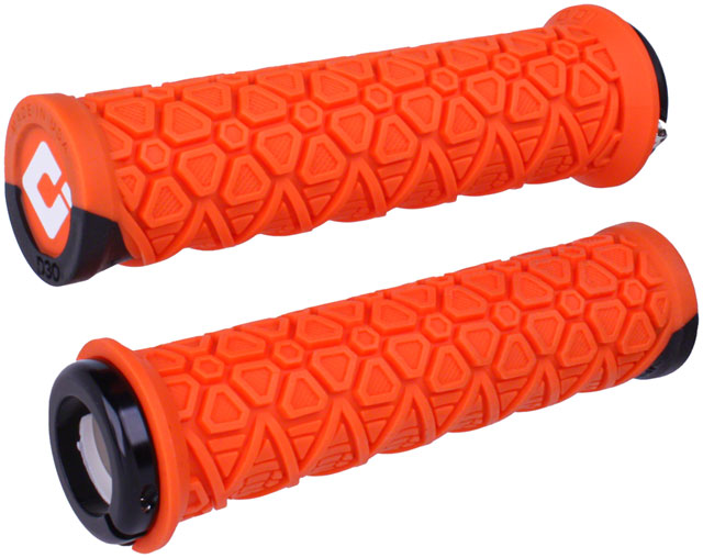 ODI Vanquish Grips - Orange/Black, Lock-On