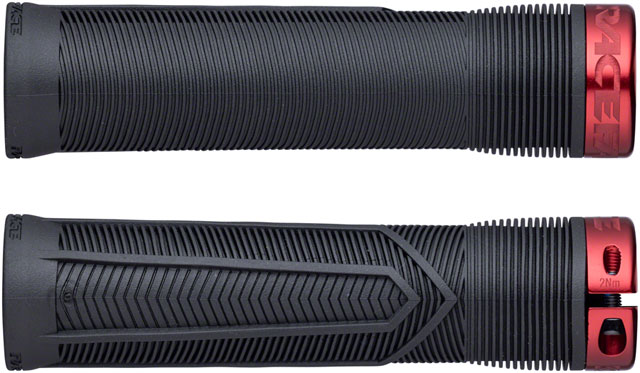 RaceFace Chester Grips - Lock-On, Black/Red, 34mm