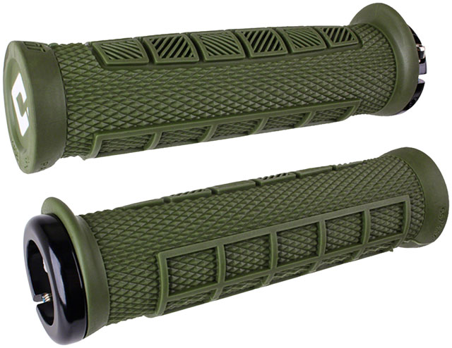ODI Elite Pro V2.1 Grips - Green/Black, Lock-On