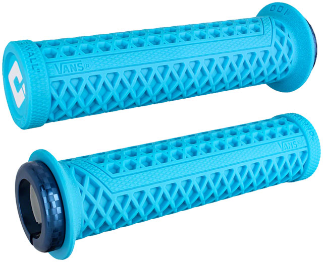 ODI Vans V2.1 Grips - White/Light Blue/Blue, Lock-On
