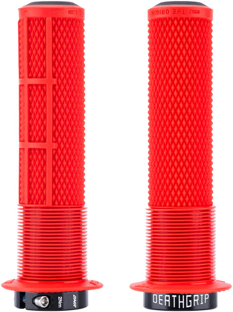 DMR DeathGrip 2 Flanged Grips - Thick, Lock-On, Red