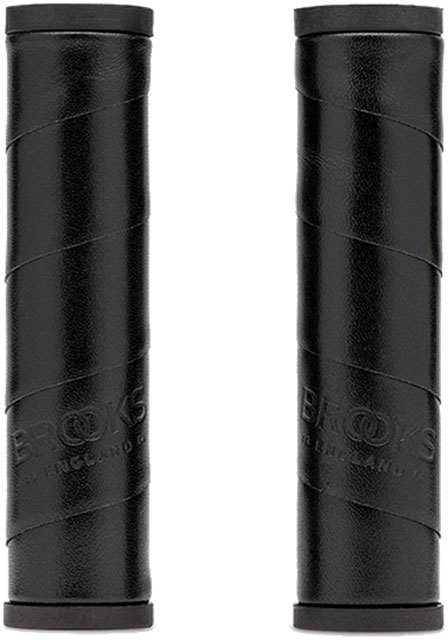 Brooks Willow Leather Grips - Black, 130/130mm
