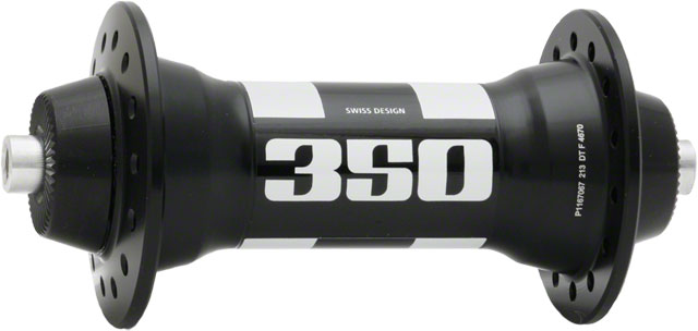DT Swiss 350 Front Hub - QR x 100mm, Rim Brake, Black/White, 28h