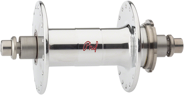 Phil Wood High Flange Rear Hub - Threaded x 120mm, Rim Brake, Threaded, Polished Silver, 32H