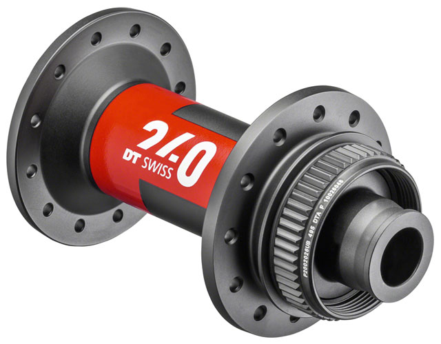DT Swiss 240 Front Hub - 12 x 100mm, Center-Lock, Black/Red, 24H