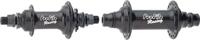 Profile Racing Totem SS BMX Hub Set, 36 Hole 3/8" Front/14mm GHD Rear Axle 9t Driver Black
