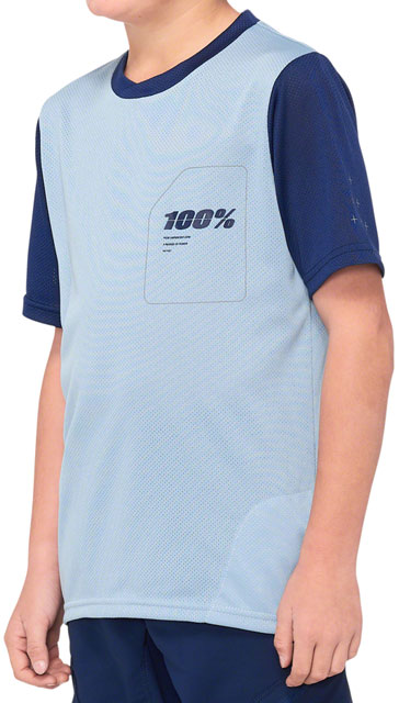 100% Ridecamp Jersey - Blue/Navy, Short Sleeve, Youth, X-Large