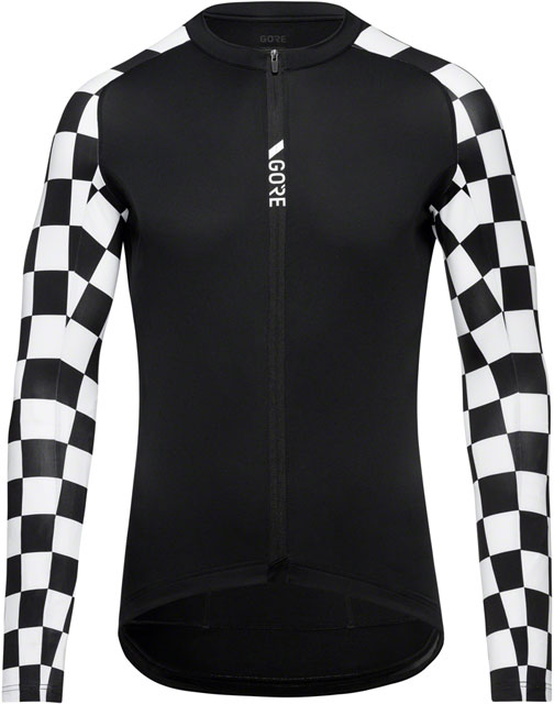 GORE Torrent Jersey - Long Sleeve, Black/White, Men's, Medium