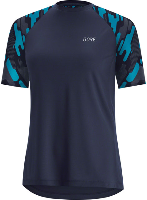 GORE® C5 Trail Short Sleeve Cycling Jersey - Scuba Blue/Orbit Blue, Women's, Large