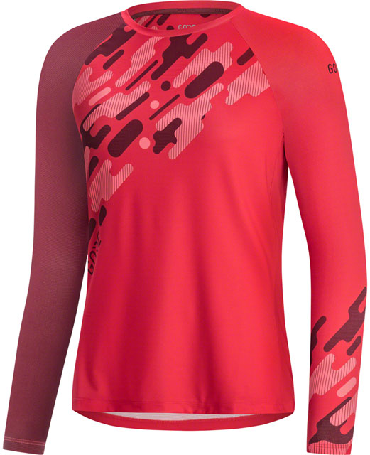 GORE® C5 Trail Long Sleeve Cycling Jersey - Hibiscus Pink/Chestnut Red, Women's, Large
