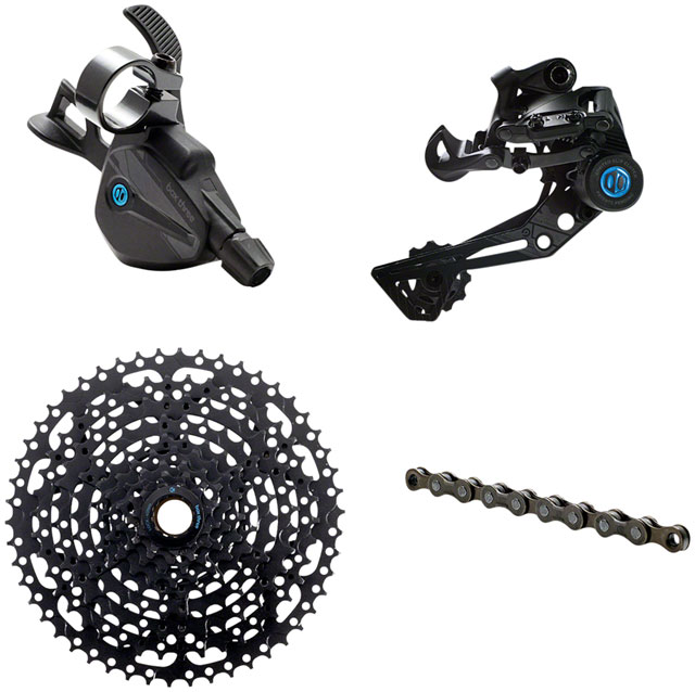 BOX Three Prime 9 X-Wide Multi Shift Groupset - X-Wide Rear Derailleur, 11-50t Cassette, Multi Shift Shifter, Prime 9 Chain