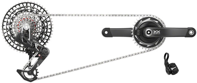 SRAM XX SL T-Type Eagle Transmission Power Meter Group - 165mm, 34t Chainring, AXS POD Controller, 10-52t Cassette, Rear Derailleur, Chain