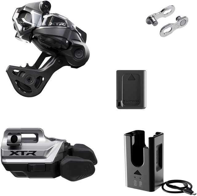Shimano XTR M9250 Di2 Wireless Upgrade Kit - Includes M9250-GS Rear Derailleur, M9250-IR I-SPEC EV Shifter, Battery, Charger, Quick Link