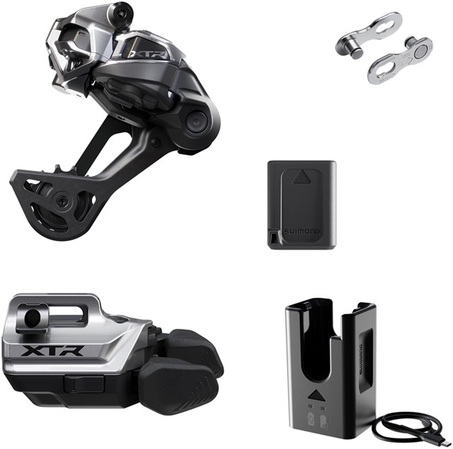 Shimano XTR M9250 Di2 Wireless Upgrade Kit - Includes M9250-SGS Rear Derailleur, M9250-IR I-Spec EV Shifter, Battery, Charger, Quick Link