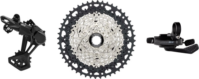 microSHIFT Advent MX 1x10-Speed Groupset - MX Trail Shifter, MX Rear Derailleur, Steel Cage, Clutched, 11-48t Cassette, For HG Driver