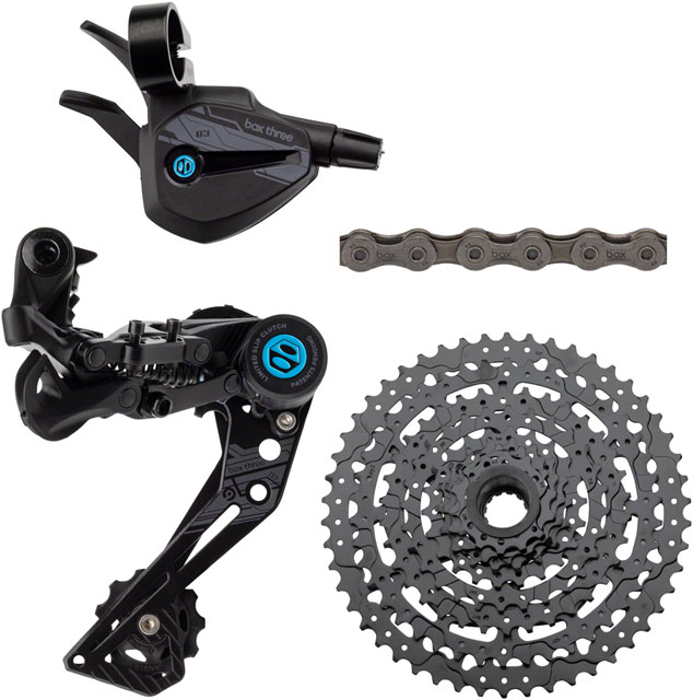 BOX Three Prime 9 X-Wide Single Shift eBike Groupset - Includes X-Wide Rear Derailleur, 11-50t Cassette, Single Shift Shifter, Prime 9 Chain