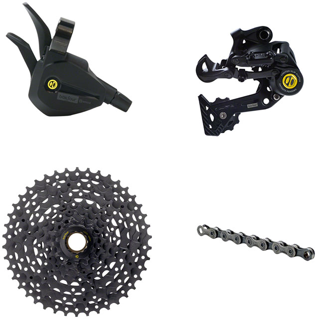 BOX Four 8-Speed Wide Single Shift eBike Groupset - Includes Wide Rear Derailleur, 11-42t Cassette, Single Shift Shifter, 8-Speed Chain