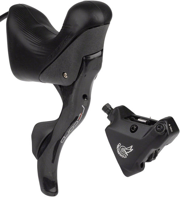 Campagnolo Record Ergopower Hydraulic Brake/Shift Lever and Disc Caliper - Right/Rear, 12-Speed, 140mm Flat Mount Caliper, Black