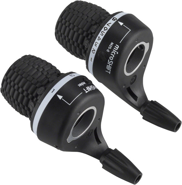 microSHIFT MS25-8 Twist Shifter Set, 8-Speed, Triple, Shimano Compatible