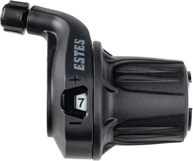 microSHIFT Estes Light Action Twist Shifter - Right, 7-Speed, For 1x, Optical Gear Indicator, Black