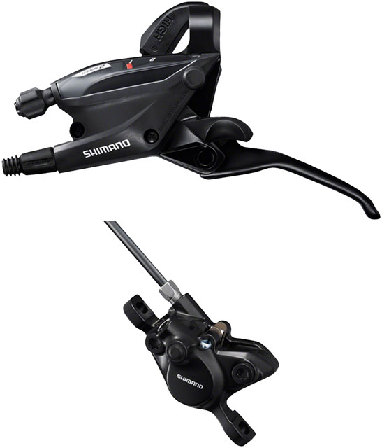 Shimano ST-EF505 EZ Fire Plus Shift/Brake Lever with BR-MT200 Disc Brake Caliper - Left/Front, 2x Shift, 2-Piston, Black