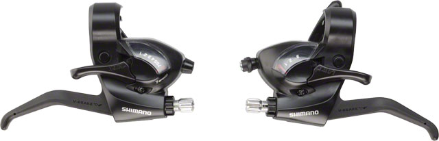 Shimano ST-EF41 3x7-Speed Brake/Shift Lever Set Black