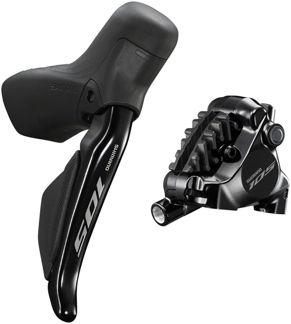 Shimano 105 ST-R7170-RE Di2 Shift/Brake Lever with BR-R7170 Hydraulic Disc Brake Caliper - Rear, 12-Speed, Flat Mount, Black