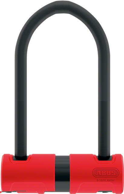 Abus 440A Alarm U-Lock - 4.2 x 6.3", Keyed, Black/Red, Includes bracket