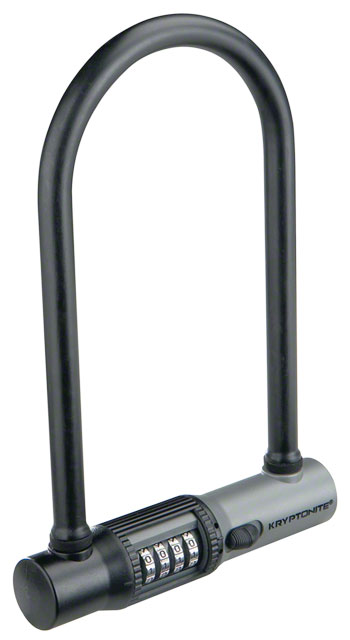 Kryptonite KryptoLok U-Lock - 4 x 8", Combination, Black, Includes bracket