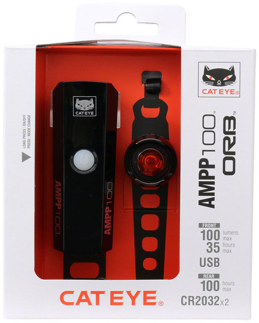 CatEye AMPP100 ORB Headlight/Taillight Set - Black