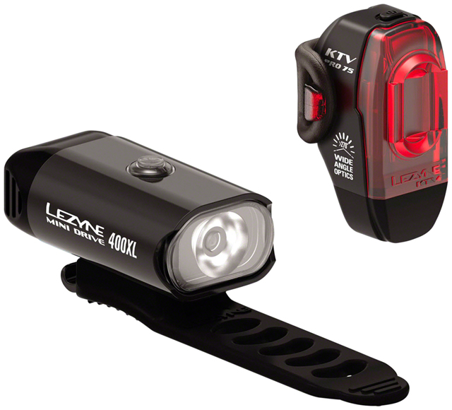Lezyne Mini Drive 400/KTV Pro Light Set. Black