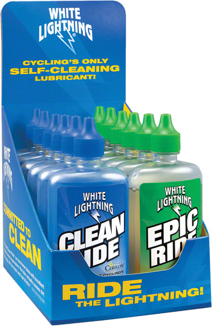 White Lightning Clean Ride and Epic Ride Bike Chain Lube - 4oz, Drip, Box of 12