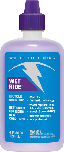 White Lightning Wet Ride Bike Chain Lube - 4oz, Drip