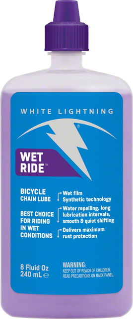 White Lightning Wet Ride Bike Chain Lube - 8oz, Drip