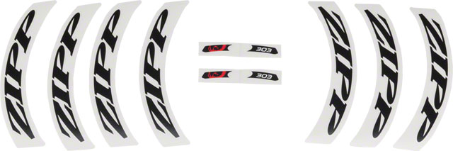 Zipp Decal Set - 303 Matte Black Logo, Complete for One Wheel