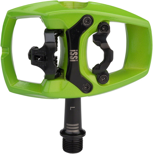 iSSi Flip III Pedals - Single Side Clipless with Platform, Aluminum, 9/16", Lime