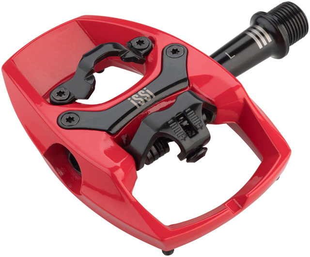 iSSi Flip III Pedals - Single Side Clipless with Platform, Aluminum, 9/16", Especially Red