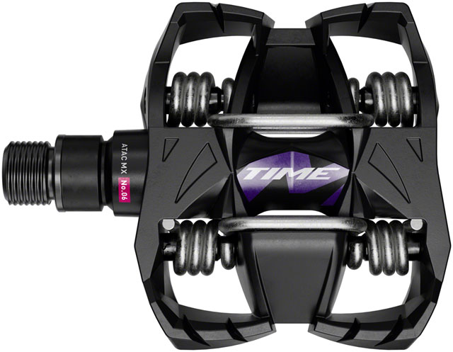Time MX 6 Pedals - Dual Sided Clipless with Platform, Aluminum, 9/16", Black, B1