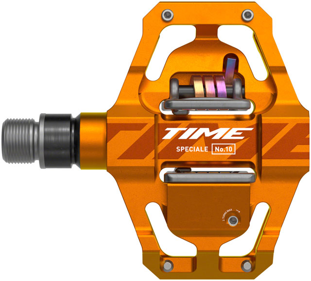 Time Speciale 10 Pedals - Dual Sided Clipless with Platform, Aluminum, 9/16", Tangerine, Small, B1
