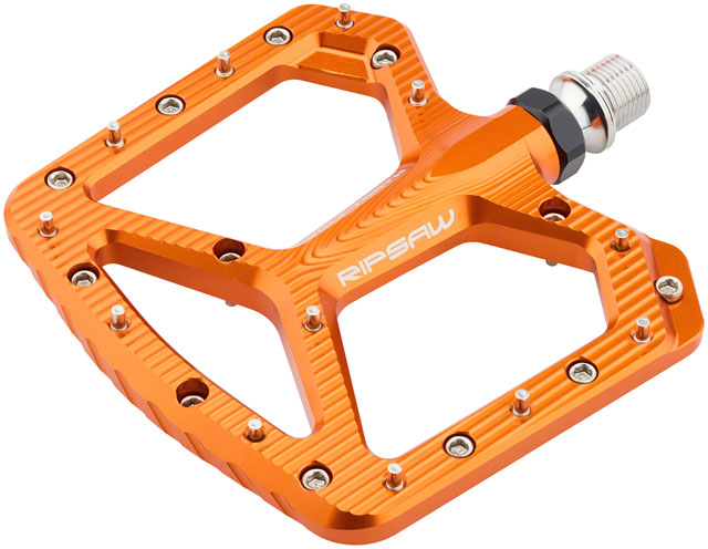 Wolf Tooth Ripsaw Aluminum Pedals - Platform, Aluminum, 9/16", Black, Orange